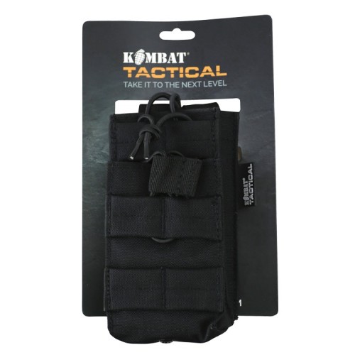 Single Duo Mag Pouch (BK), Manufactured by Kombat UK, the Single Duo Mag is a double-layered, single rifle magazine pouch